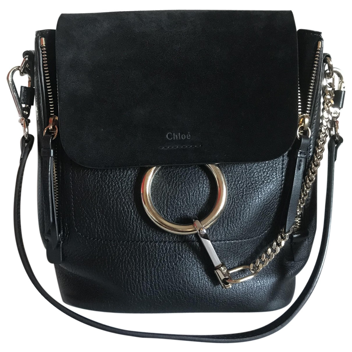 Faye leather backpack Chloé Black in 